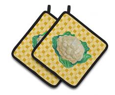 Caroline s Treasures bb7190pthd Blumenkohl auf Basketweave verziert Topflappen, 7.5hx7.5 W, multicolor