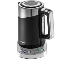 CONCEPT Hausgeräte CONCEPT RK3171 Wasserkocher mit temperatureinstellung, COOL TOUCH, edelstahl, 1,7 L, Schwarz, 2200 W, anti-kalk-filter, funktion KEEP WARM, Rostfreier Stahl, 1.7 liters
