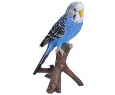 Dehner Dekofigur Wellensittich, ca. 16.5 x 8 x 9.7 cm, Polyresin, blau/weiß