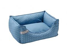 HUNTER Niblum Hundesofa, maritim, wasserabweisend, schmutzabweisend, antibakteriell, Wendekissen, 100 x 70 cm, blau/weiß