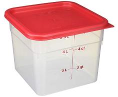 Cambro SFC12453 6SFSPP190 CamSquare Vorratsdose, transparent, 6 qt mit Deckel, 6 Quart, transparent, rot
