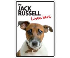 Magnet & Steel Jack Russell Lives Here A5 Schild