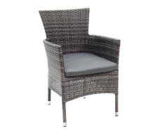 acamp Cesar Stapelsessel grau meliert flach/Taupe Gartenmöbel 58x59x84 cm