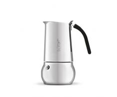 Bialetti 4883 Kitty 6 Tassen, Espressokocher Edelstahl, Rostfreier Stahl, Silber