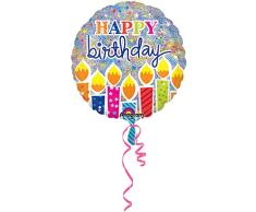 Anagram International schimmernden Geburtstag Kerzen Ballon, 45,7 cm Multicolor