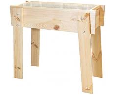 WAGNER Mobiles Hochbeet GreenBOX Design 0330 (Massivholz Natur 82 x 74 x 36 cm inkl. Pflanztasche), Holz naturbelassen
