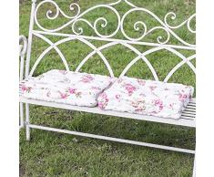 Schöne 100% Baumwolle Retro Botanical Green Leaf Bank klappbar Matratze mit Polyester Füllung. Ideal für extra Komfort auf A Garden Bench, oder einer Sonnenliege oder nur auf dem Boden, wenn muss Picknicks oder nur versuchen,
