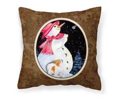 Carolines Treasures SS8793PW1414 Dekokissen aus Segeltuch, Motiv Schneemann mit Papillon, groß, Mehrfarbig