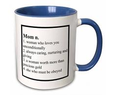 3dRose 221927_6 Mug Becher, keramik, blau/weiß