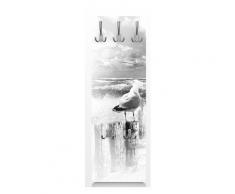 Apalis 73851 Wandgarderobe Nummer YK3 Absolut Sylt II | Design Garderobe Garderobenpaneel Kleiderhaken Flurgarderobe Hakenleiste Holz Standgarderobe Hängegarderobe | 139x46cm