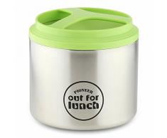 Pioneer Thermo-Speisebehälter 1 L Edelstahl Doppelwandig mit Extra Breiten Öffnung, Isolier Lunch-Box für Suppe/Essen 4 Stunden Heiß 8 Stunden Kühl Auslaufsicher BPA-Frei – Grün