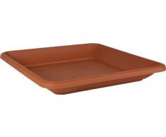 Terrakotta Farbe Kunststoff Untertasse Terra quadratisch 22 cm Ständer für Blumentopf