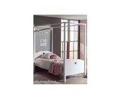 VIPACK AMHB9014 Himmelbett Amori, 90 x 200 cm, weiß