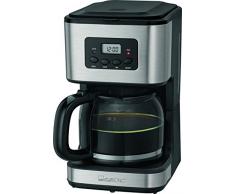 Clatronic KA 3642 Kaffeefiltermaschine für 12-14 Tassen 1,5 L, Edelstahlfront,Timer, Inox schwarz