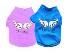 Hund Hemden T-Shirt,Haustier Hund Stoff Weste Katze Hündchen Bekleidung Kostüm Weiblich Männlich für Kleiner mittlerer Hund -2 Stück