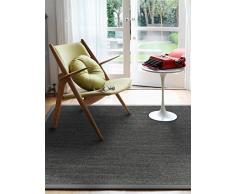 Benuta Sisal Teppich mit Bordüre Grau 140x200 cm | Naturfaserteppich für Flur und Wohnzimmer