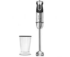 Cecotec Powerful Titanium 1000 Stabmixer. XL Stab, 21 Stufen + Turbo, Titanbeschichtung, 1 Zubehörteile, Schwarzes/Stahl Finish, 1000 W.