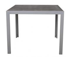 Ambientehome Gartentisch Alutisch mit Spraystone Glasplatte 90x90 cm Balkontisch 50210, grau/schwarz