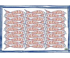 Vilber A050 V01 Nizza. 2495 Du 04 Tischdecke Tapete Futterstation Vogeltränke, 45,6 x 30.5 x 0.2 cm, Rot und Blau