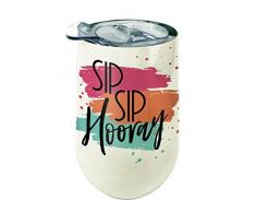 Spoontiques Weinglas, Edelstahl Sip Sip hooray 14 ounces weiß