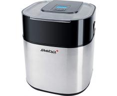 Steba IC 30 Eismaschine, Edelstahlgehäuse, Isolierbehälter mit 1,5 Liter Volumen, Timer 20 bis 40 Min., LCD Display, Deckel mit Nachfüllöffnung, komplett zerlegbar, inkl. Eisportionierer
