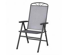 Siena Garden Klappsessel Elda Plus, 60x65x103cm, Gestell: Stahl, in eisengrau, Fläche: Streckmetall in eisengrau