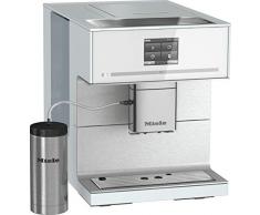 Miele CM 7350 Kaffeevollautomat (Smartphone bedienbar mit WiFiConnect, Kaffeemaschine für Bohnen, Pulver und Tee, automatisch einstellbaren Zentralauslauf) weiß