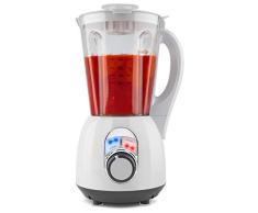 MEDION Standmixer (800 Watt Leistung, 1,2 bis 1,5 Liter Volumen, 350 Watt Motorleistung, 9 Funktionen, Sicherheitsabschaltung, MD 16411) Weiß