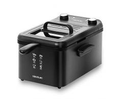 Cecotec CleanFry Infinity 3000 Black Fritteuse. 3 L Fassungsvermögen, Temperatur bis zu 190 ºC, 30 Min. Timer, Spülmaschinengeeigneter glasierter Innentopf, OilCleaner Filter, 2400 W.