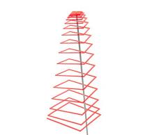 Garten Bronder e.K. 10133.2 SunSpiro - Sonnenspirale - Square, Durchmesser 20 cm, Länge circa 50 cm inklusive Aluminiumstab 1 m, Made in Germany, rot