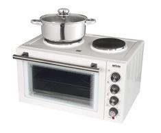 Silva-Homeline KK 2900 Kleinküche mit Umluft und Grillfunktion, großer 30 L Garraum, 3 Einschubebenen, inklusive Grillrost, Pizzablech und Drehspieß, 3300, Weiß