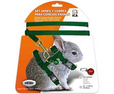 ICA DA1021 Set mit Geschirr und Gurt für Zwerghasen, Grün