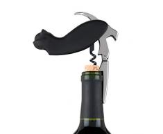 TrueZoo 4264 Allie Cat Korkenzieher, doppelter Scharnier, Schwarz