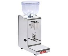 Lelit Fred PL044MMT Kaffeemühle mit automatischer Dosierung für 1 2 Tassen-Edelstahl-Gehäuse-Mikro-regulierung des Mahlens, Stainless Steel, silber