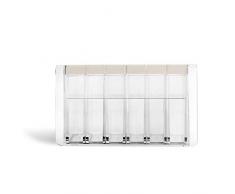 DecentGadget 6-/Box Würze Flasche Spice Jar Home Kitchen Speisewürze Vorratstopf Essig Behälter mit Tablett Halter für Zucker Salz würzen weiß