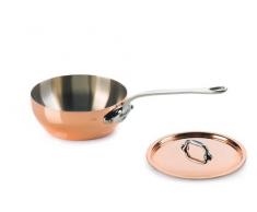 Mauviel Made In France MHeritage Copper 150s 6112.17 Sauteuse mit Deckel, Edelstahl-Griff, 0,09 l