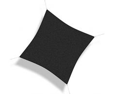 Corasol 160171 Premium Sonnensegel, 5 x 5 m, Quadrat, Wind- & wasserdurchlässig, schwarz