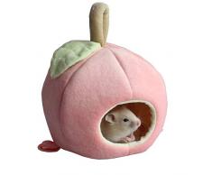 ANIAC Pet Winter Aufhängen Fruit House Hängematte Warm Bett Nest Zubehör für Hamster Meerschweinchen Igel Chinchilla Hamster Igel Chinchilla und Kleine Tiere, Rose