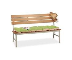 Relaxdays Bankauflage Garten, Sitzauflage Dreisitzer zum Binden, Bankpolster gesteppt Auflage für 3er Bank, Grün, 84x74x19 cm