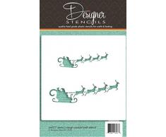 Designer Schablonen CM077 Weihnachtsmann Schlitten Keks- und Bastelschablone