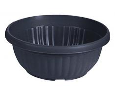 greemotion Pflanzschale Harmonie, Farbe Anthrazit, Blumenkübel rund aus Kunststoff, Pflanztopf mit Bohrvorbereitung, Maße: ca. 25 x 25 x 10 cm