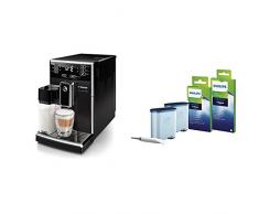 Saeco PicoBaristo HD8925/01 Kaffeevollautomat (220 W, integriertes Milchsystem) schwarz + Philips CA6707/10 Rundum-Pflegeset mit AquaClean