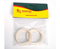 Sanfor 57047 Dichtungen für Kaffeemaschine, Edelstahl, 2 Tassen, Gummi, Weiß