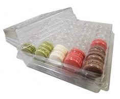 French Macaron Aufbewahrungsbox für 70 Makronen, groß, Aufbewahrungsbox und 4 Tabletts, 2 Sets
