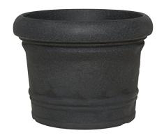 Floralo Pflanztopf Lucca frostsicher, rund, schwarz / granit, 45 xH34 cm