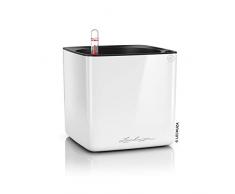 Lechuza Cube Glossy 16 hochwertiger Pflanzwürfel mit Stick -Bewässerungssystem, weiß highgloss