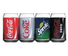 Luminarc Coca-Cola Glasdosen, verziert, inkl. Coke, Diät-Coke, Coke Zero und Sprite, 473 ml, 4 Stück