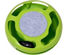dobar 50119 Elektrisches Katzenspielzeug Fang die Maus mit Kratzmatte, Interaktives Spielzeug mit beweglicher Maus 24, 5x7, 7cm, grün grau