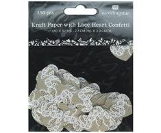 Weddingstar Papier mit Spitze Herz Konfetti, braun