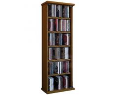 VCM Regal DVD CD Rack Medienregal Medienschrank Aufbewahrung Holzregal Standregal Möbel Bluray Möbel Farbwahl Vetro